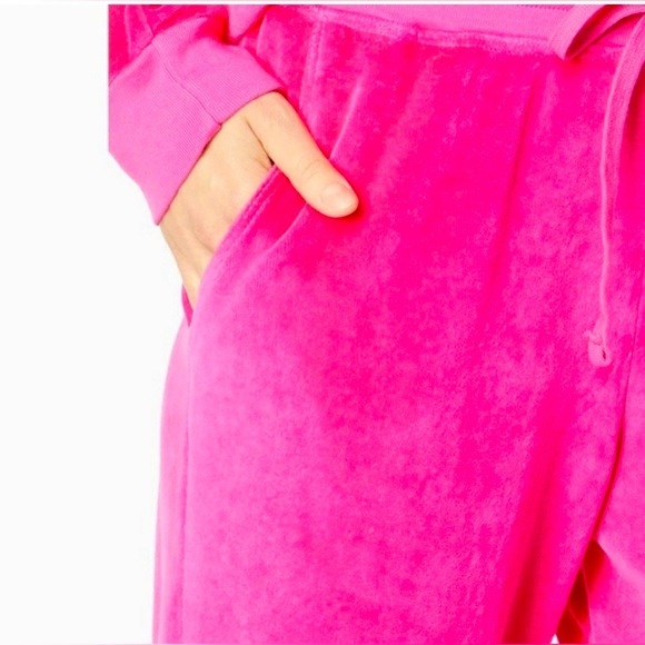 SUNDRY Zip Ankle Velour Jogger Sweatpants Hot Pink Size 3 Large - Picture 6 of 15